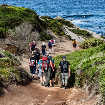 Gruppo di escursionisti lungo l'itinerario