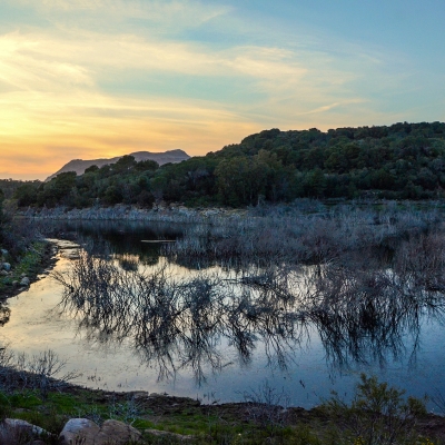 Scorcio del lago al tramonto